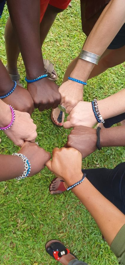 Community hands coming together in unity